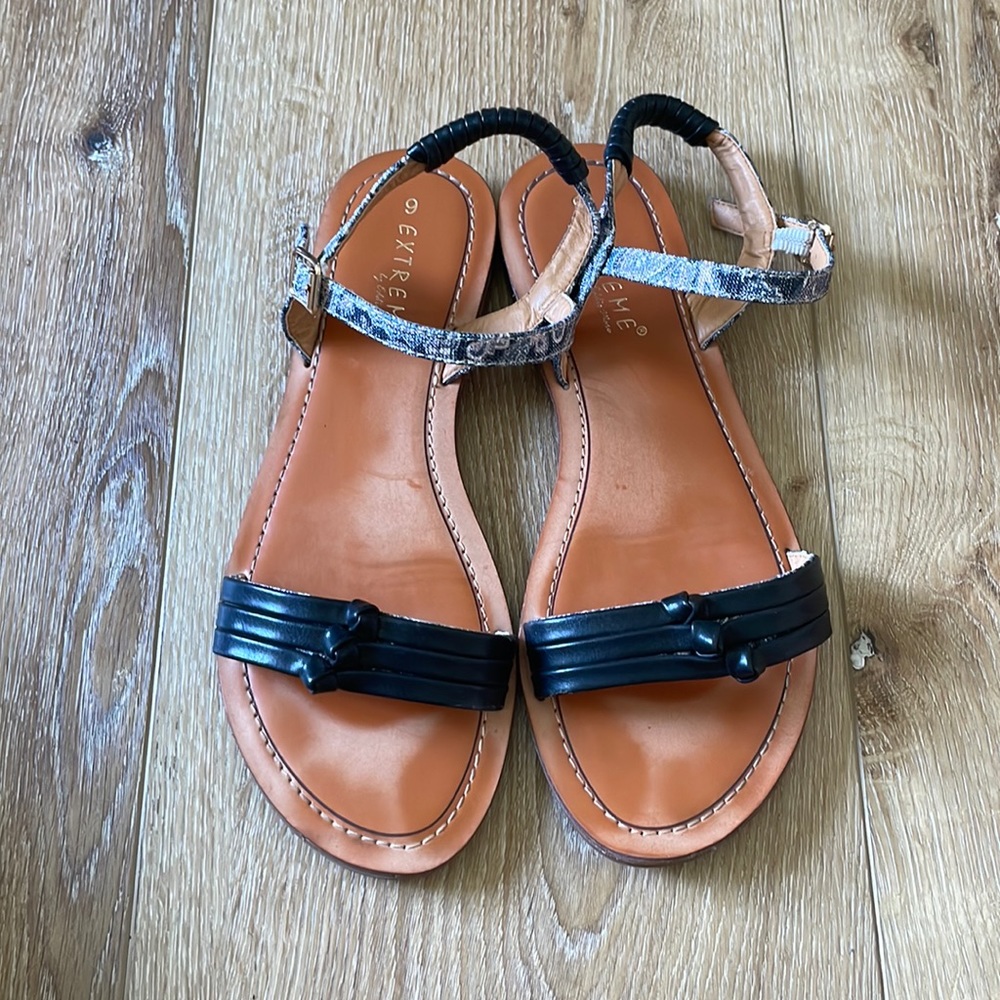 Sandals by Eddie Marc - black, tan - like new